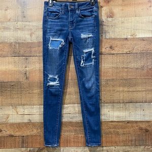 American Eagle Patched Distressed Jeggings Size 2 Regular